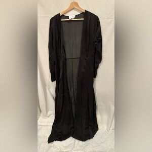 we are LEONE Black Maxi Silk Robe